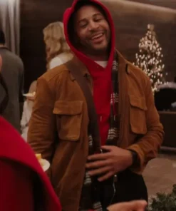 Meet Me Next Christmas Devale Ellis Suede Jacket