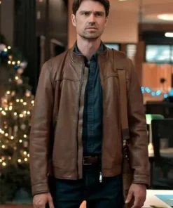 The Christmas Charade Corey Sevier Leather Jacket