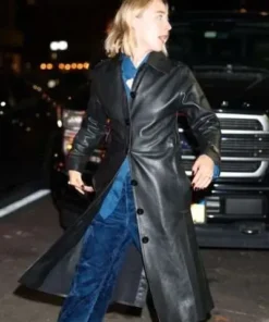 The Outrun Saoirse Ronan Black Leather Coat