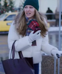 Jill Wagner Christmas White Jacket Front Side