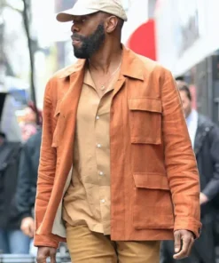 Muncie Daniels Orange Cotton Jacket Side Pose