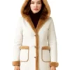 Elyse The Finnish Line Nichole Sakura-Inspired 2024 White Shearling Coat
