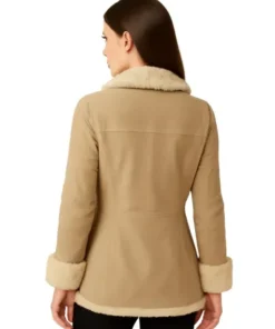 Rachel Zegler Y2K Beige Shearling Jacket