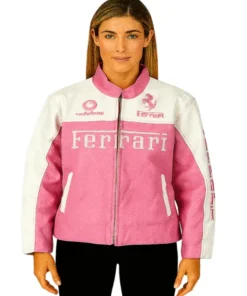 Pink Ferrari Leather Jacket