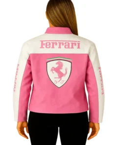 Pink Ferrari Leather Jacket (Back)