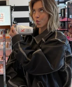 Sydney Sweeney Brown Leather Jacket