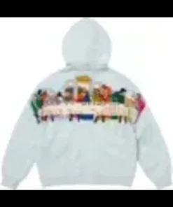 Last Supper Embroidered Zip Up Hoodie