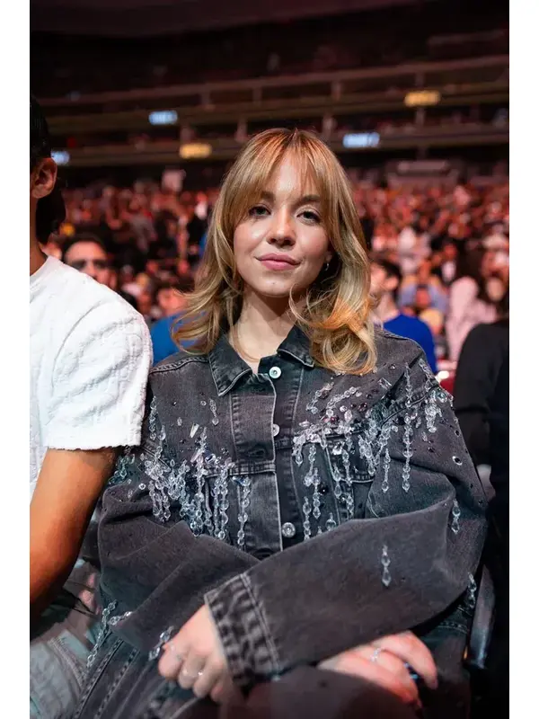 Sydney Sweeney Crystal Denim Jacket