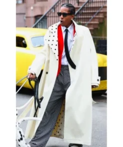 A$AP Rocky NYC 2025 White Trench Coat