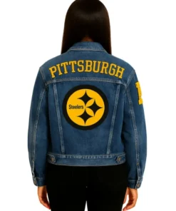 AE NFL Pittsburgh Steelers Denim Jacket (Back)