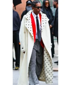A$AP Rocky NYC 2025 White Trench Coat
