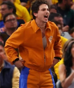 Timothee Chalamet Knicks Game Six Jacket Front