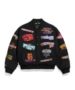 Front-Side-Of-The-WrestleMania-1-21-Black-Varsity-Jacket