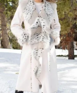 Hacks S3 Jean Smart Vegan Fur Trim Long Coat Front