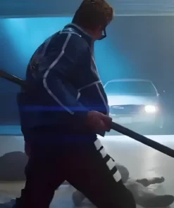 Mortal Kombat II Karl Urban Blue Jacket Back