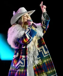 New Year’s Eve Lainey Wilson Belted Trench Coat Front