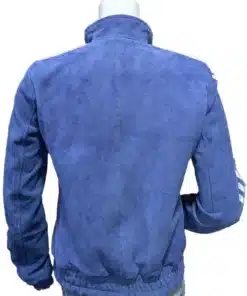 Adidas Chinese New Year Blue Jacket back view showing the intricate graphic art and professional grade stitching.