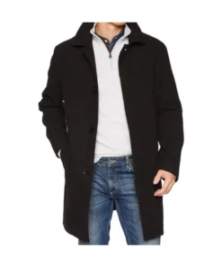 Armando Mens Black 3 4 Length Wool Coat