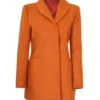 Barbara Womens 34 Length Rust Wool Overcoat