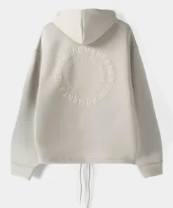 Bershka Zip-Up Slogan Hoodie