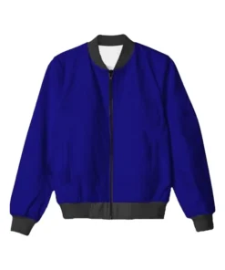 Blue Plain Bomber Jacket