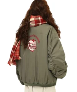 Boa Lapel Casual Padded Jacket Back look