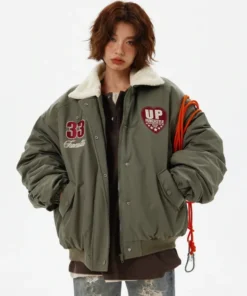 Boa Lapel Casual Padded Jacket Front look