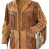 Butch Men’s Brown Fringe Cowboy Western Ranch Suede Jacket