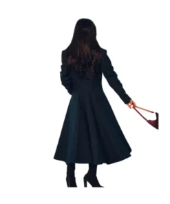 Clarice Womens Long Green Wool Coat - Overcoat for Women