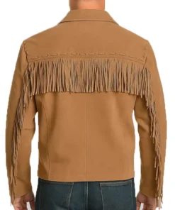 Clayton Men’s Brown Fringe Western Cowboy Classic Suede Jacket