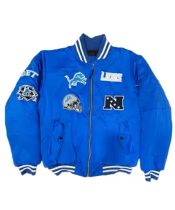 Detroit Lions Blue Bomber Jacket