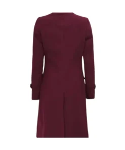 Doris Women's Double Breasted Maroon Wool Coat