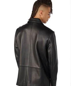 Dylan Two Button Genuine Leather Blazer