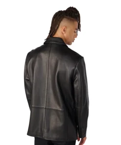 Dylan Two Button Genuine Leather Blazer