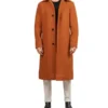 Ferdinand Mens Rust Long Wool Overcoat
