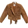 Front-Side-Of-The-Scully-womens-Brown-Fringes-Cropped-leather-jacket