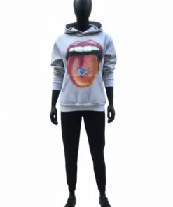 A mannequin wearing the homesick offline hoodie in grey. This homesick hoodie is a must-have piece from the latest homesick brand collection.