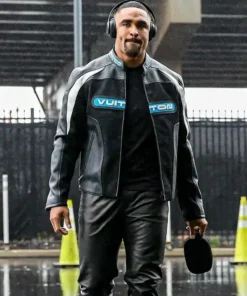 Jalen Hurts Louis Vuitton Leather Mix Biker Jacket
