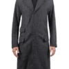 Joel Men's Charcoal Grey Long Wool Coat