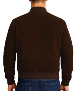 Kalel Men’s Dark Brown Stylish Suede Bomber Jacket