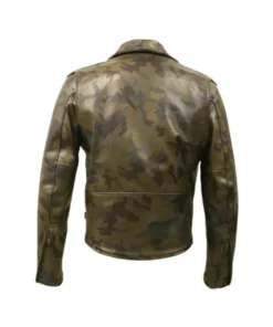 Men Modern Camouflage Leather Jacket