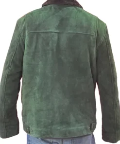 Back view of the Mens Heat Straps Deck Jacket showing the clean brown finish at America Jackets.