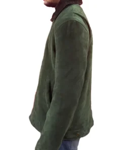 Side profile of the Mens Heat Straps Deck Jacket in brown from America Jackets.