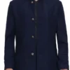 Mens Navy Blue Modern Fit Wool Coat