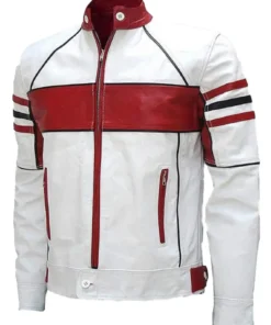 Men’s Red & White Cafe Racer Jacket