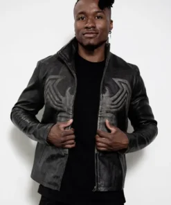 Mens Spider Venom Black Leather Jacket