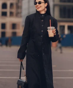 Michelle Charcoal Grey Long Wool Coat Women