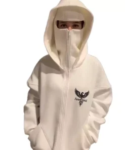 Alternative view of Arm Crystal Balaclava Zip Up Hoodie