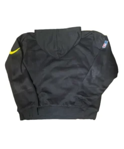 Full styling shot of the black NFL Pittsburgh Steelers Football Hoodie by America Jackets.