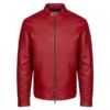 Oliver Red Aviator Cafe Racer Leather Jacket